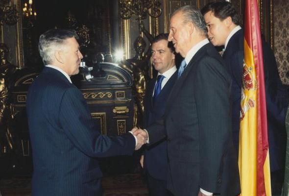 With King Juan Carlos of Spain, during the visit of Russian President Dmitry Medvedev to Spain (Days of Russia in Spain, the Assembly of Rectors of Russian and Spanish Universities)